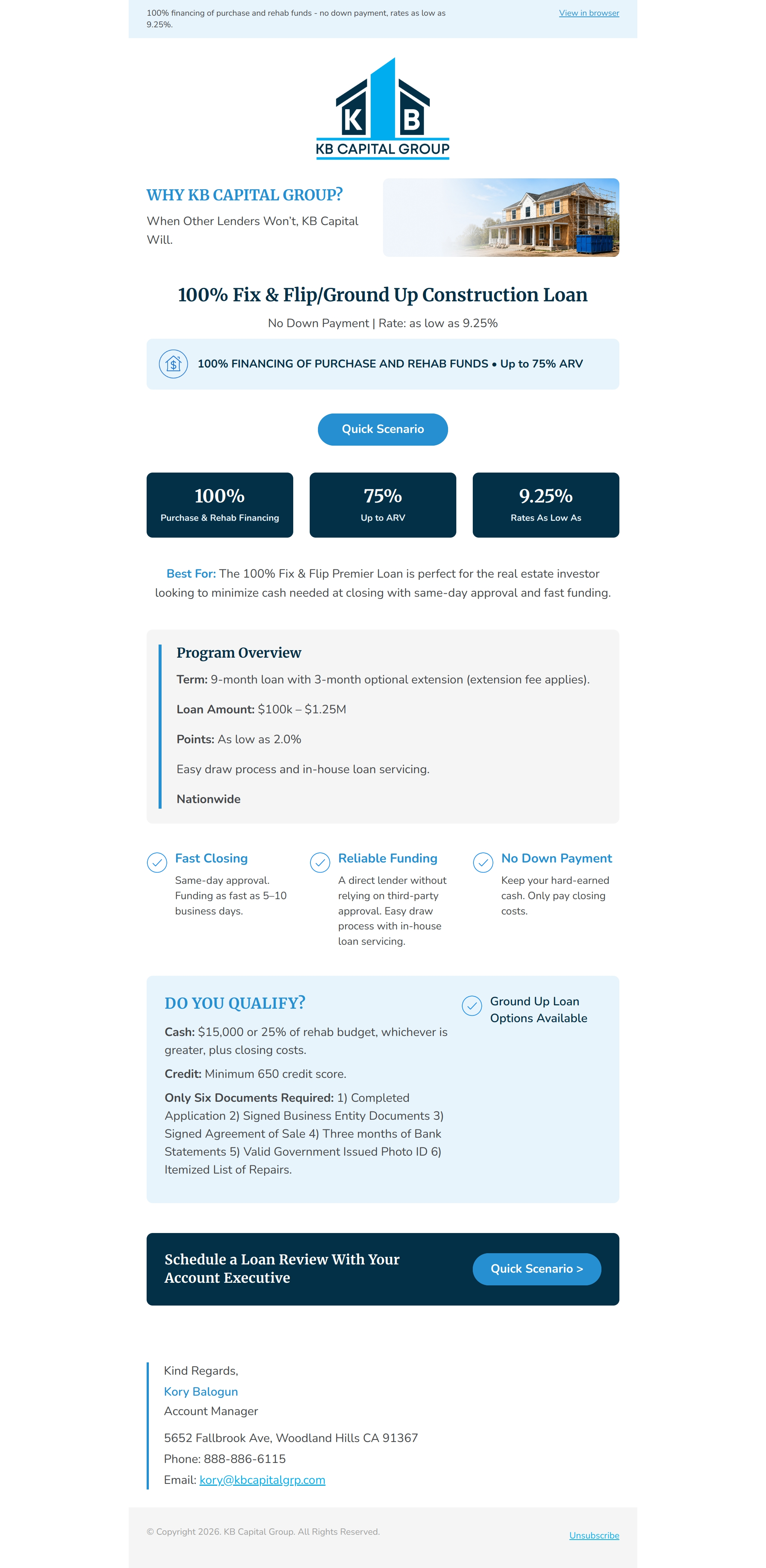 KB Capital newsletter redesign - desktop version by LeKoj Studio