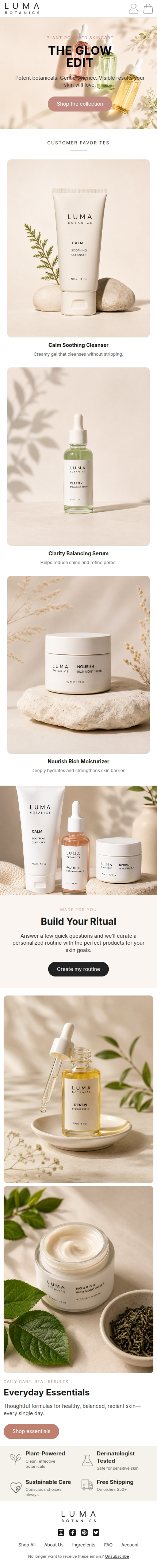 mobile responsive design for product launch newsletter